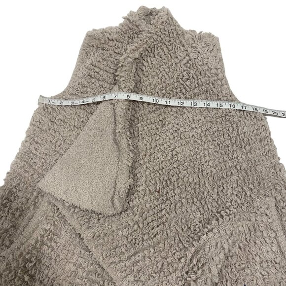Barefoot Dreams CozyChic Sand Fuzzy Loop Fringe Cascading Vest Size‎ XS - Picture 6 of 7